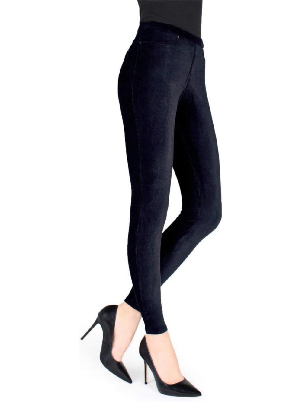 Soft Stretch Fit Women's Slim Cut Corduroy Leggings - Comfortable Thin Rib